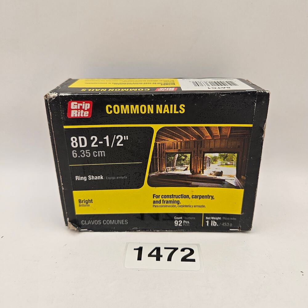 GRIP RITE COMMON NAILS 8D 2-1/2